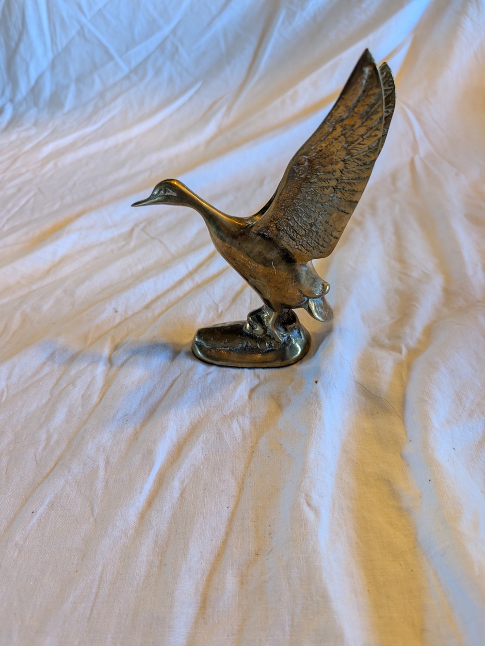 2/80$ Vintage Brass duck Figurine - Gold Tone